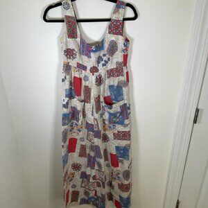 100% Cotton Patchwork Handmade Babydoll Maxi Dress